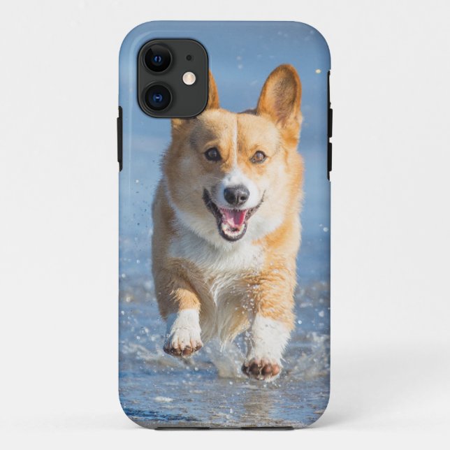 Pembroke-Walisercorgi-Hund, der auf den Strand Case-Mate iPhone Hülle (Rückseite)