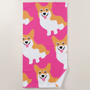 Pembroke-Walisercorgi-Muster Strandtuch