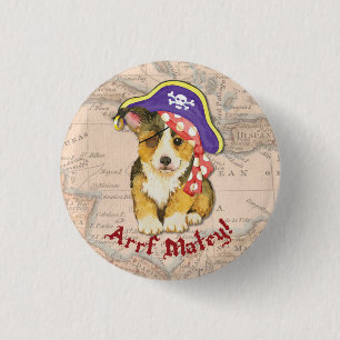Pembroke-Walisercorgi-Pirat Button