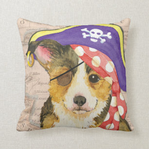 Pembroke-Walisercorgi-Pirat Kissen
