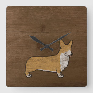 Pembroke-WaliserCorgi Quadratische Wanduhr