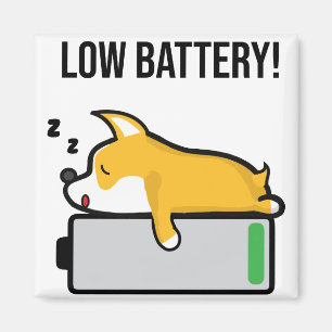 Pembroke-Walisercorgi-Schlafenschwache Batterie Magnet