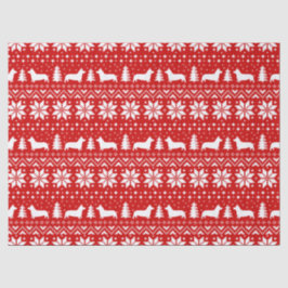 Pembroke-Walisercorgi-Silhouette-Weihnachtsmuster Seidenpapier