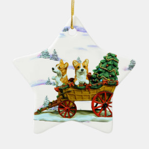 Pembroke-Walisercorgi-Stern-Verzierung Keramik Ornament