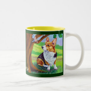 Pembroke-Walisercorgi-Tassen Zweifarbige Tasse