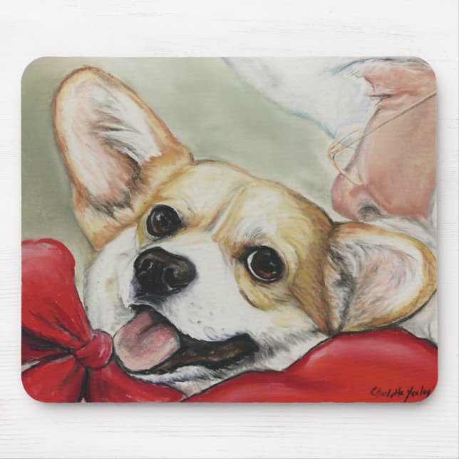 Pembroke-Walisercorgi-u. Sankt-Mausunterlage Mousepad (Vorne)
