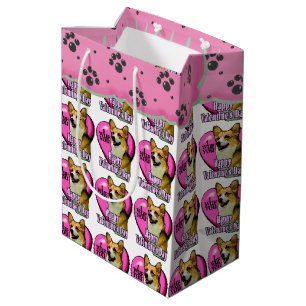 Pembroke-Walisercorgi-Valentinstag Mittlere Geschenktüte