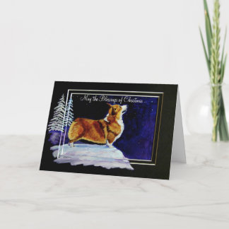 Pembroke-Walisercorgi-Weihnachtskarte Feiertagskarte