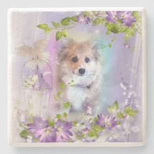 Pembroke-Walisercorgi-Welpe Steinuntersetzer