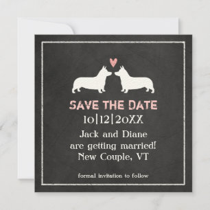 Pembroke-WaliserCorgis, die Save the Date Wedding