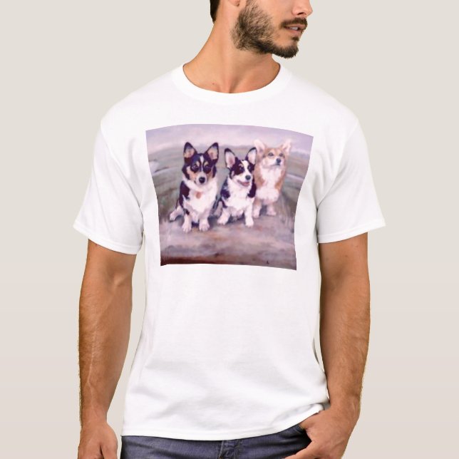 Pembroke-Walisercorgis-Malen T-Shirt (Vorderseite)