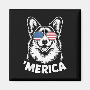 Pembroke Welsh Corgi 4. Juli „merica Patriotisch Magnet