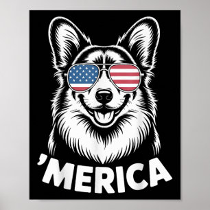 Pembroke Welsh Corgi 4. Juli „merica Patriotisch Poster