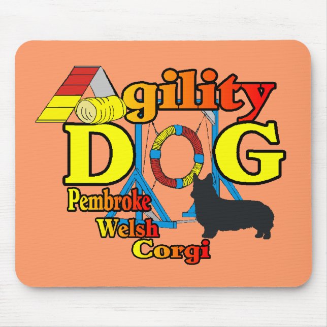 Pembroke Welsh Corgi Agility Shirts Geschenke Mousepad (Vorne)