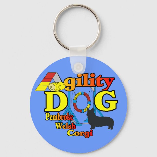 Pembroke Welsh Corgi Agility Shirts Geschenke Schlüsselanhänger (Vorderseite)
