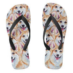 Pembroke Welsh Corgi Art Flip Flops Frische Pasta 