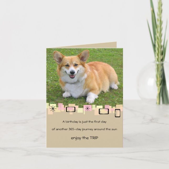 Pembroke Welsh Corgi Birthday Grußkarte Karte (Vorderseite)