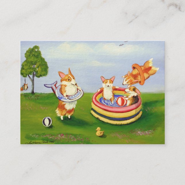 Pembroke Welsh Corgi Business Cards Visitenkarte (Vorderseite)