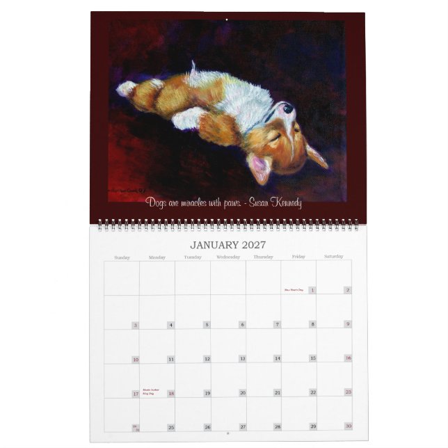 Pembroke Welsh Corgi Calendar Corgi Lover's Soul Kalender (Jan 2027)
