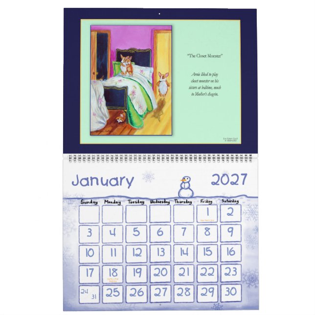 Pembroke Welsh Corgi Calendar Der Beste Side Corgi Kalender (Jan 2027)