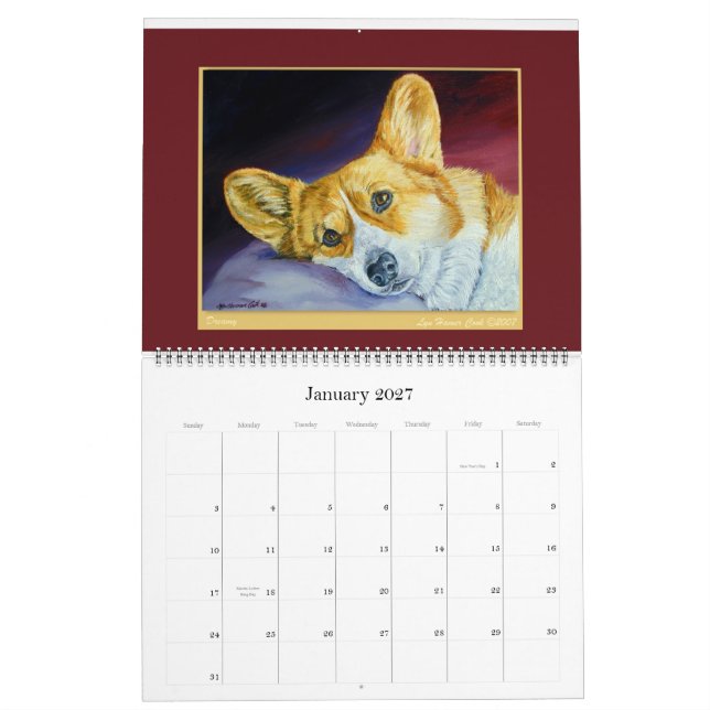 Pembroke Welsh Corgi Calendar Liebe Corgi Kalender (Jan 2027)