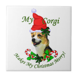 Pembroke Welsh Corgi Christmas Fliese