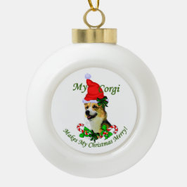 Pembroke Welsh Corgi Christmas Keramik Kugel-Ornament