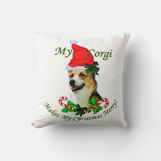 Pembroke Welsh Corgi Christmas Kissen (Vorderseite)