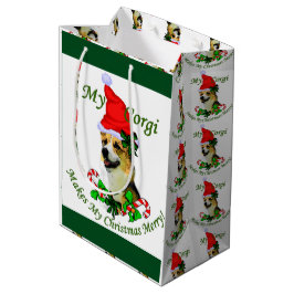 Pembroke Welsh Corgi Christmas Mittlere Geschenktüte