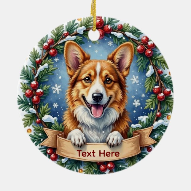 Pembroke Welsh Corgi Christmas Ornament (Hinten)
