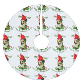 Pembroke Welsh Corgi Christmas Polyester Weihnachtsbaumdecke