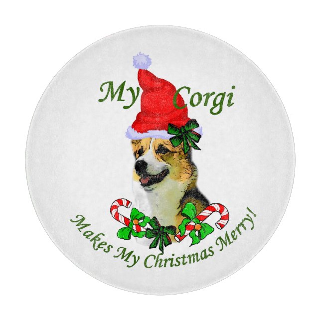 Pembroke Welsh Corgi Christmas Schneidebrett (Vorderseite)