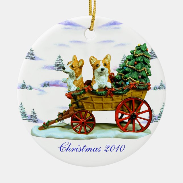 Pembroke Welsh Corgi Circle Ornament (Vorne)
