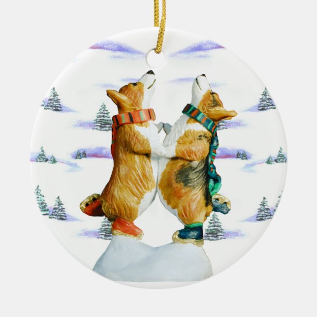 Pembroke Welsh Corgi Circle Ornament (Vorne)