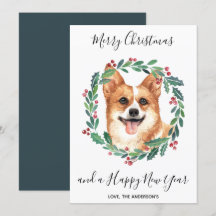 Pembroke Welsh Corgi Dog Elegant Frohe Weihnachten