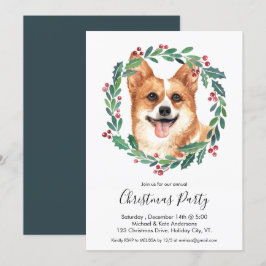 Pembroke Welsh Corgi Dog Elegantes Weihnachtsfest  Einladung