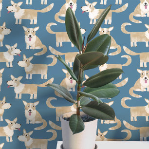 Pembroke Welsh Corgi Dog Pattern Tapete