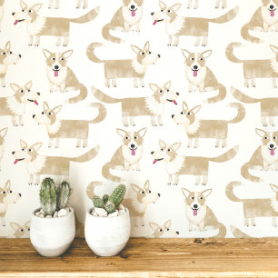 Pembroke Welsh Corgi Dog Pattern Tapete