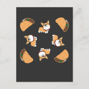 Pembroke Welsh Corgi Dog und mexikanischer Taco Lo Postkarte