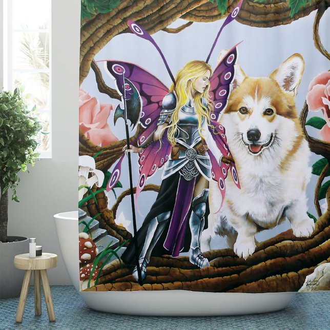 Pembroke Welsh Corgi Fairy Fantasy Duschvorhang (Von Creator hochgeladen)