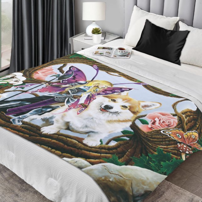 Pembroke Welsh Corgi Fairy Fantasy Fleecedecke (Von Creator hochgeladen)