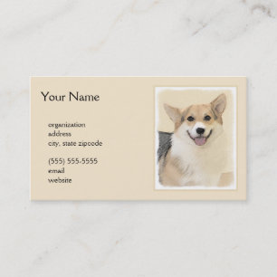 Pembroke Welsh Corgi Gemälde - Originale Hunde Kun Visitenkarte
