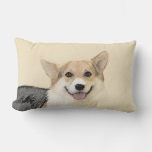 Pembroke Welsh Corgi Gemälde - Originale Hundekuns Lendenkissen