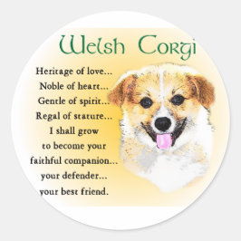Pembroke Welsh Corgi Geschenke Runder Aufkleber