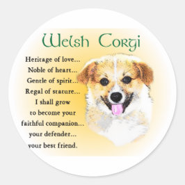 Pembroke Welsh Corgi Geschenke Runder Aufkleber