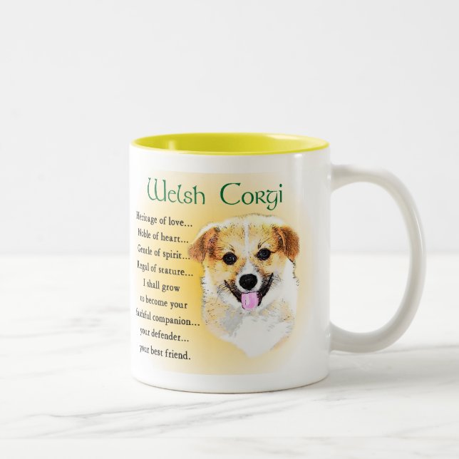 Pembroke Welsh Corgi Geschenke Zweifarbige Tasse (Rechts)