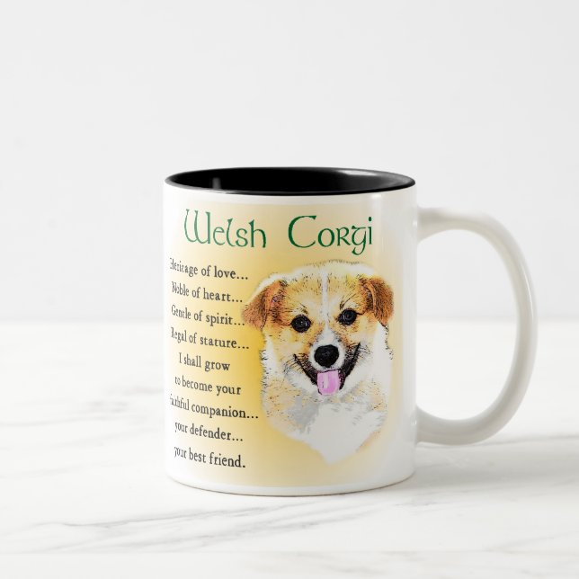 Pembroke Welsh Corgi Geschenke Zweifarbige Tasse (Rechts)