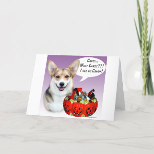 Pembroke Welsh Corgi Halloween Candy Karte