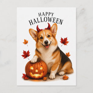 Pembroke Welsh Corgi Halloween Postkarte