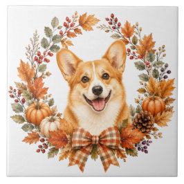 Pembroke Welsh Corgi Herbst Fliese